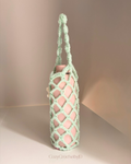 Crochet Bottle Holder, Boho Net Bottle Bag with Handle, Handmade Tumbler Carrier