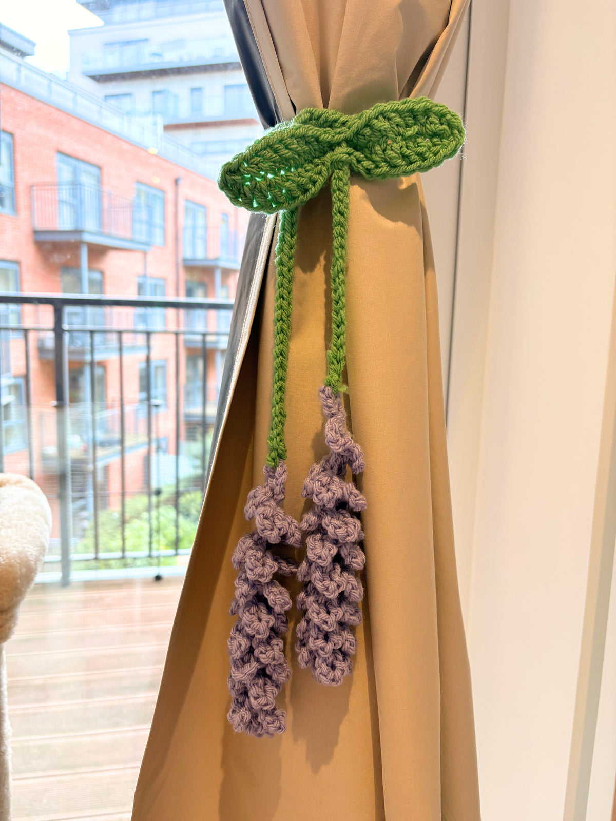 Lavender Curtain Tie Crochet Pattern | PDF Download | Botanical Curtain Tieback