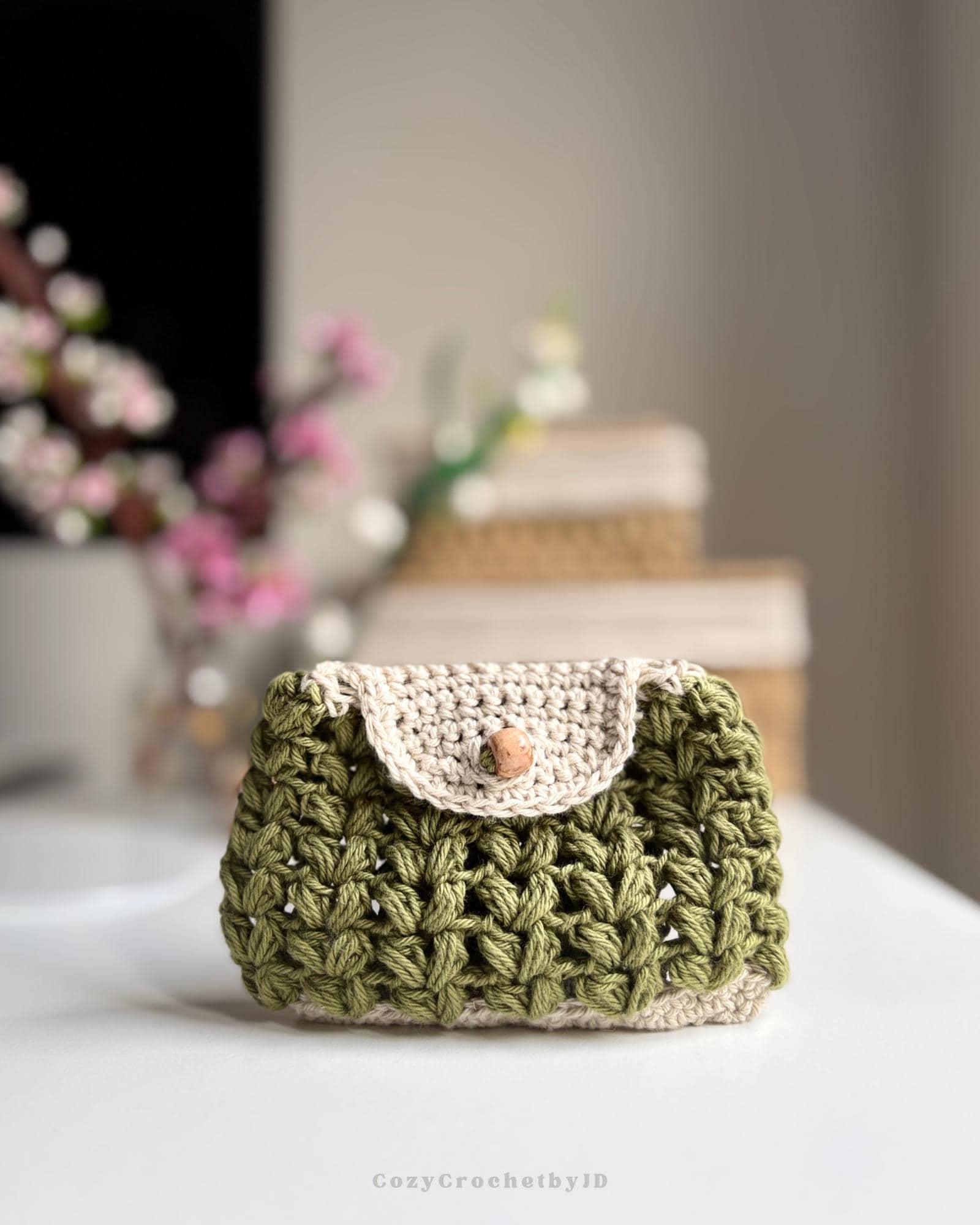 Handmade Cotton Crochet Mini Pouch | Keychain Bag Charm Holder