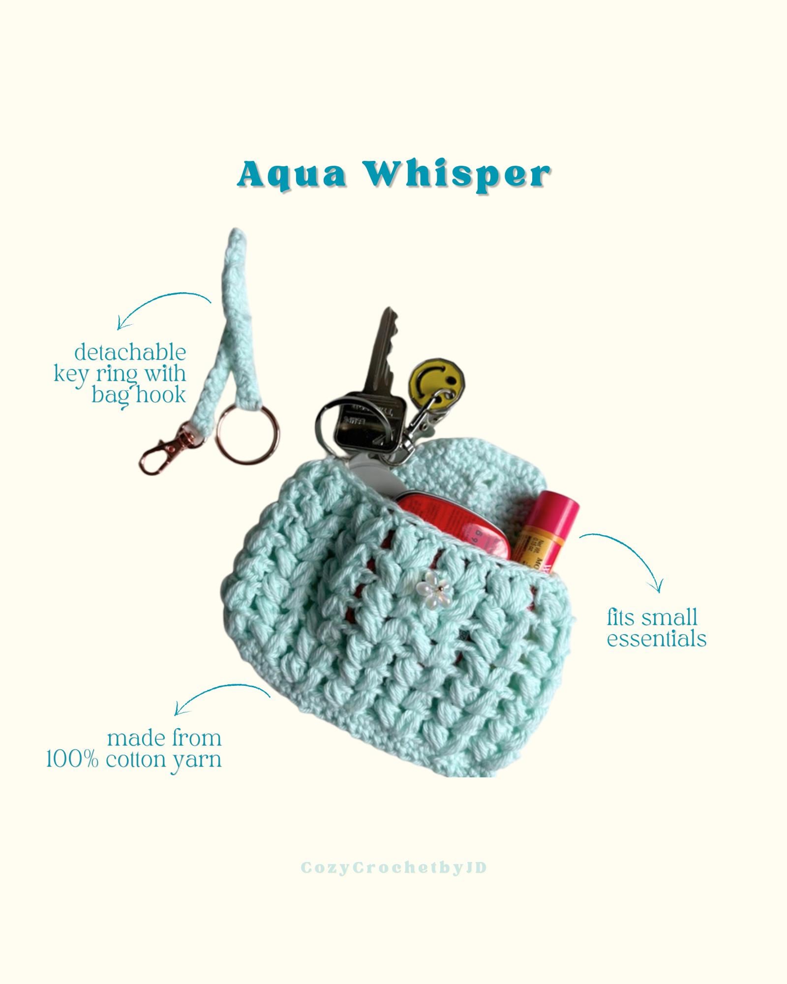 Handmade Cotton Crochet Mini Pouch | Keychain Bag Charm Holder