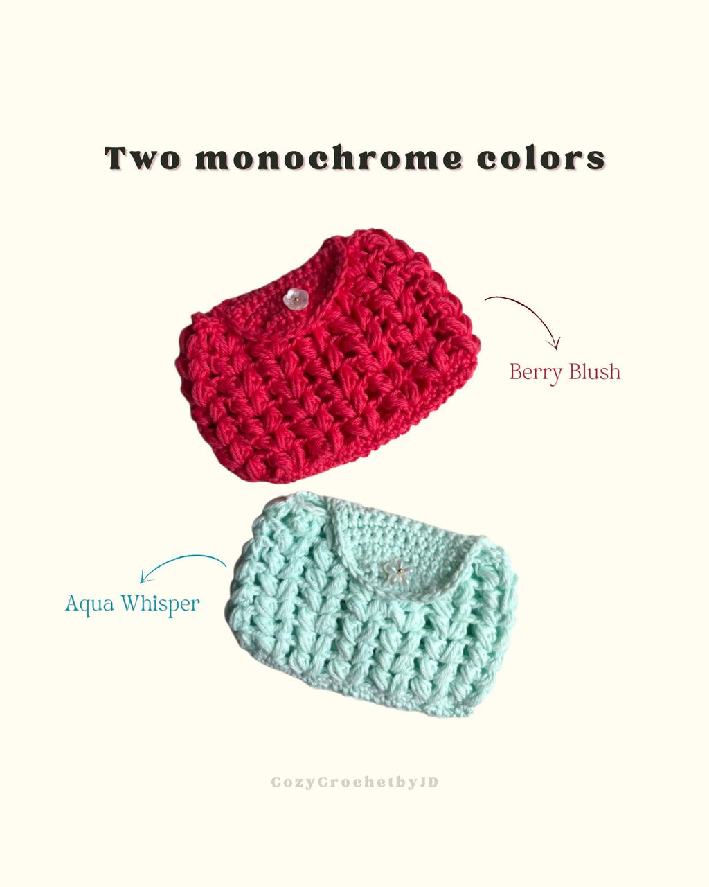 Handmade Cotton Crochet Mini Pouch | Keychain Bag Charm Holder