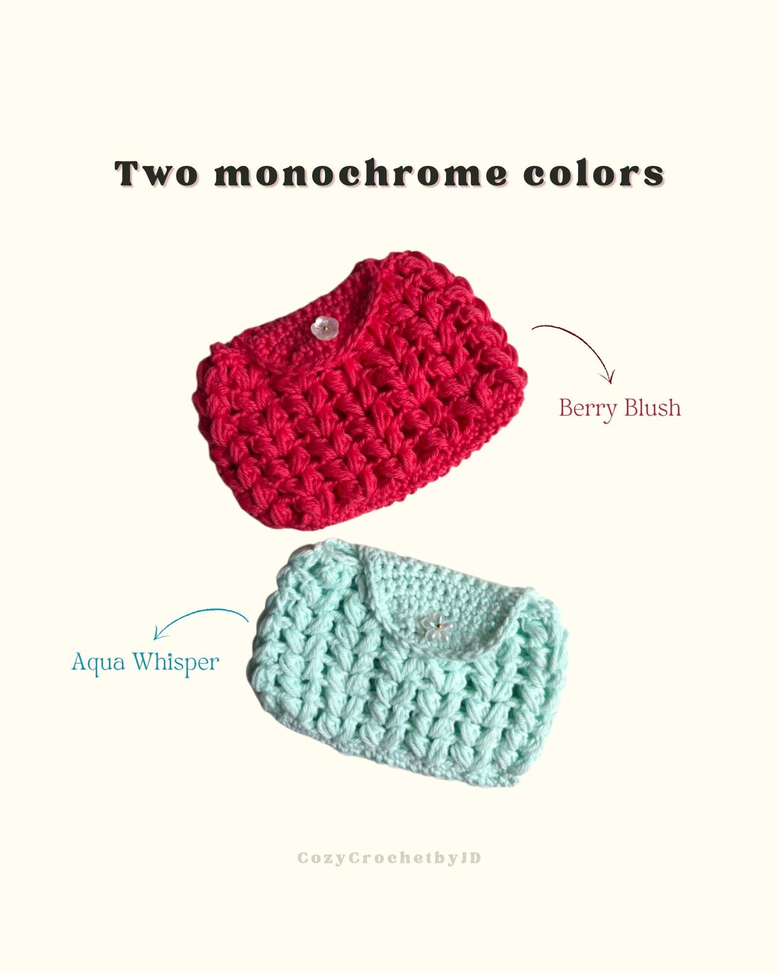 Handmade Cotton Crochet Mini Pouch | Keychain Bag Charm Holder