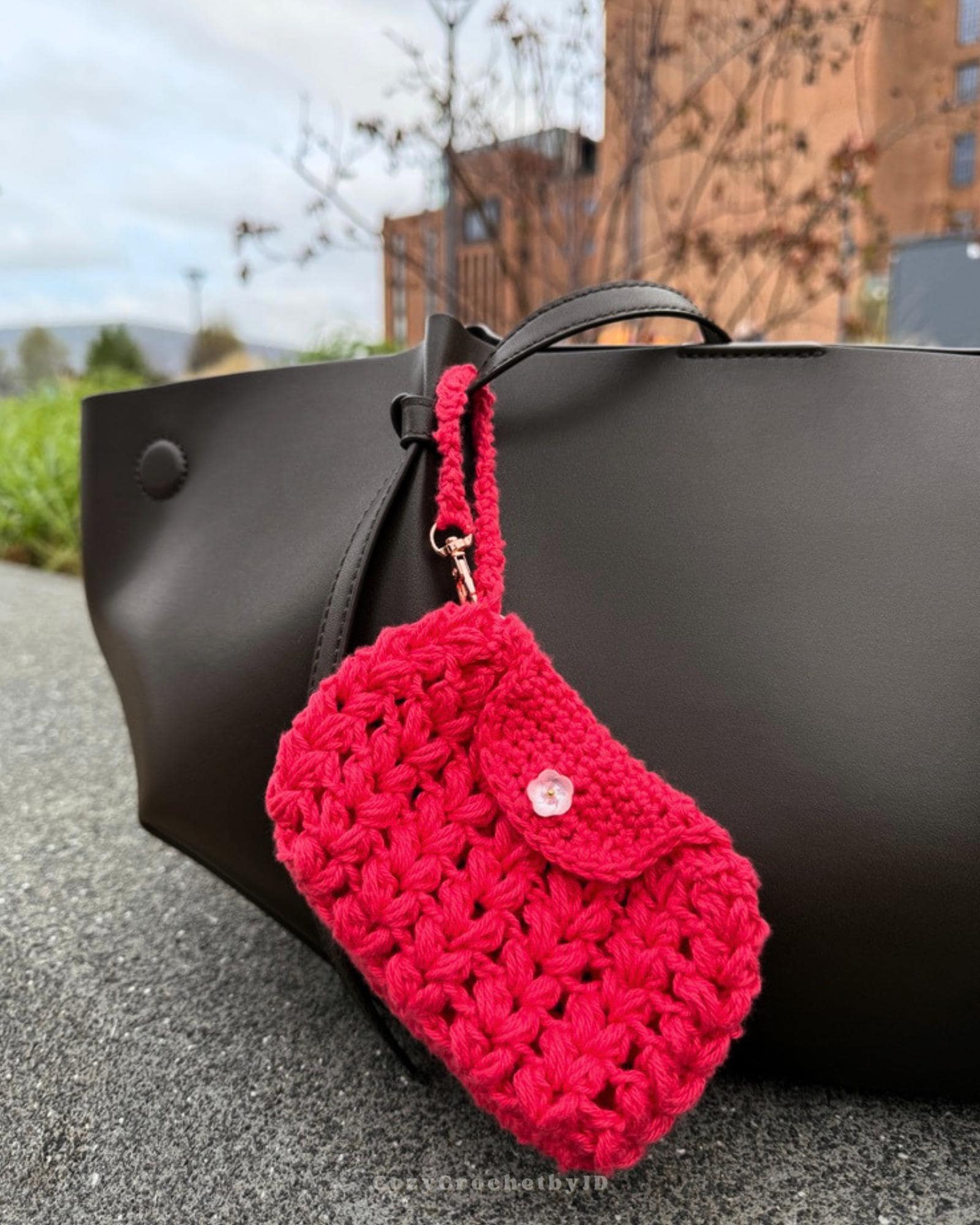 Handmade Cotton Crochet Mini Pouch | Keychain Bag Charm Holder