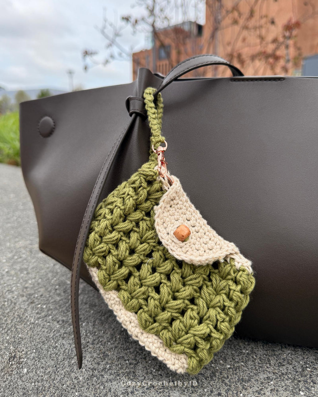 Handmade Cotton Crochet Mini Pouch | Keychain Bag Charm Holder