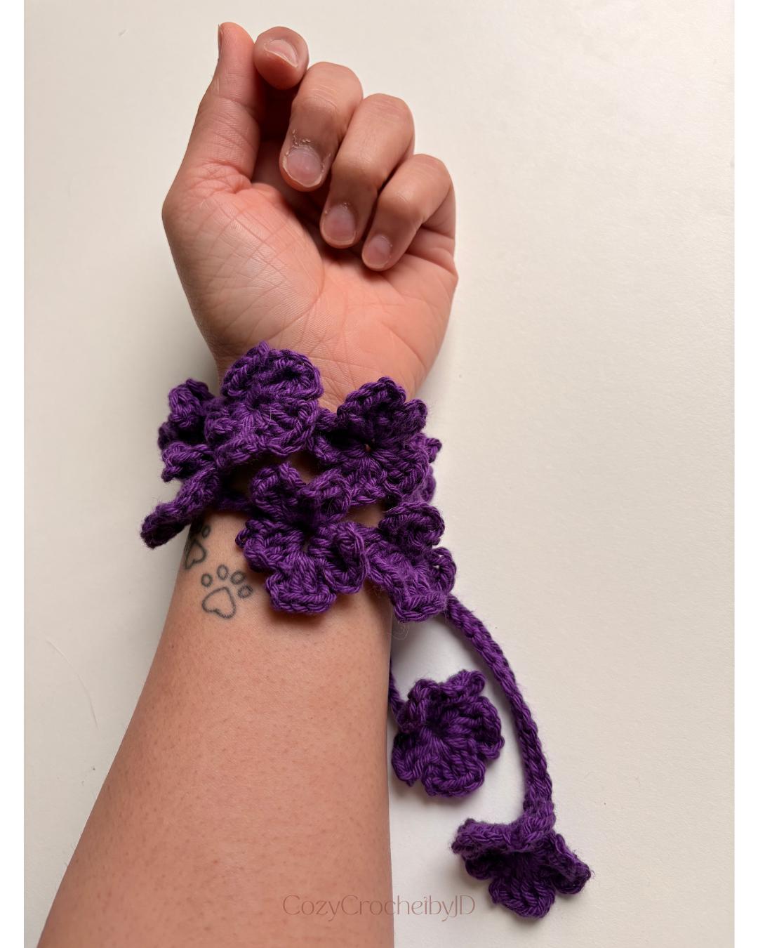 Crochet Flower Choker Necklace, Daisy Chain Bracelet, Boho Festival Jewelry