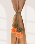 Crochet Daisy Curtain Tieback | Handmade Floral Holdback | Boho Nursery Decor