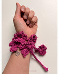 Crochet Flower Choker Necklace, Daisy Chain Bracelet, Boho Festival Jewelry