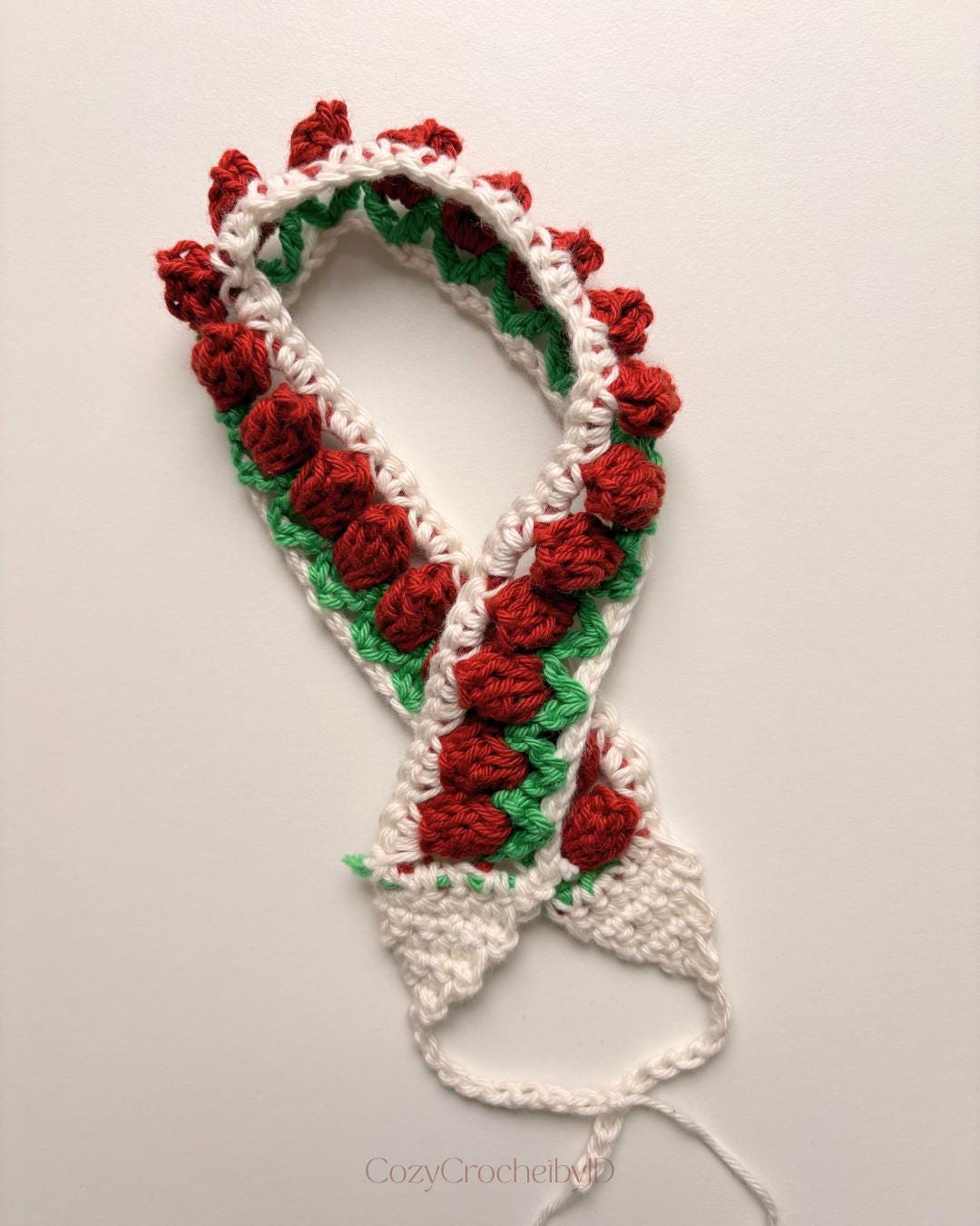 Crochet Floral Hairband | Handmade Tie-Up Headband | Rose, Tulip & Peach Blossom | Spring Summer Hair Accessory