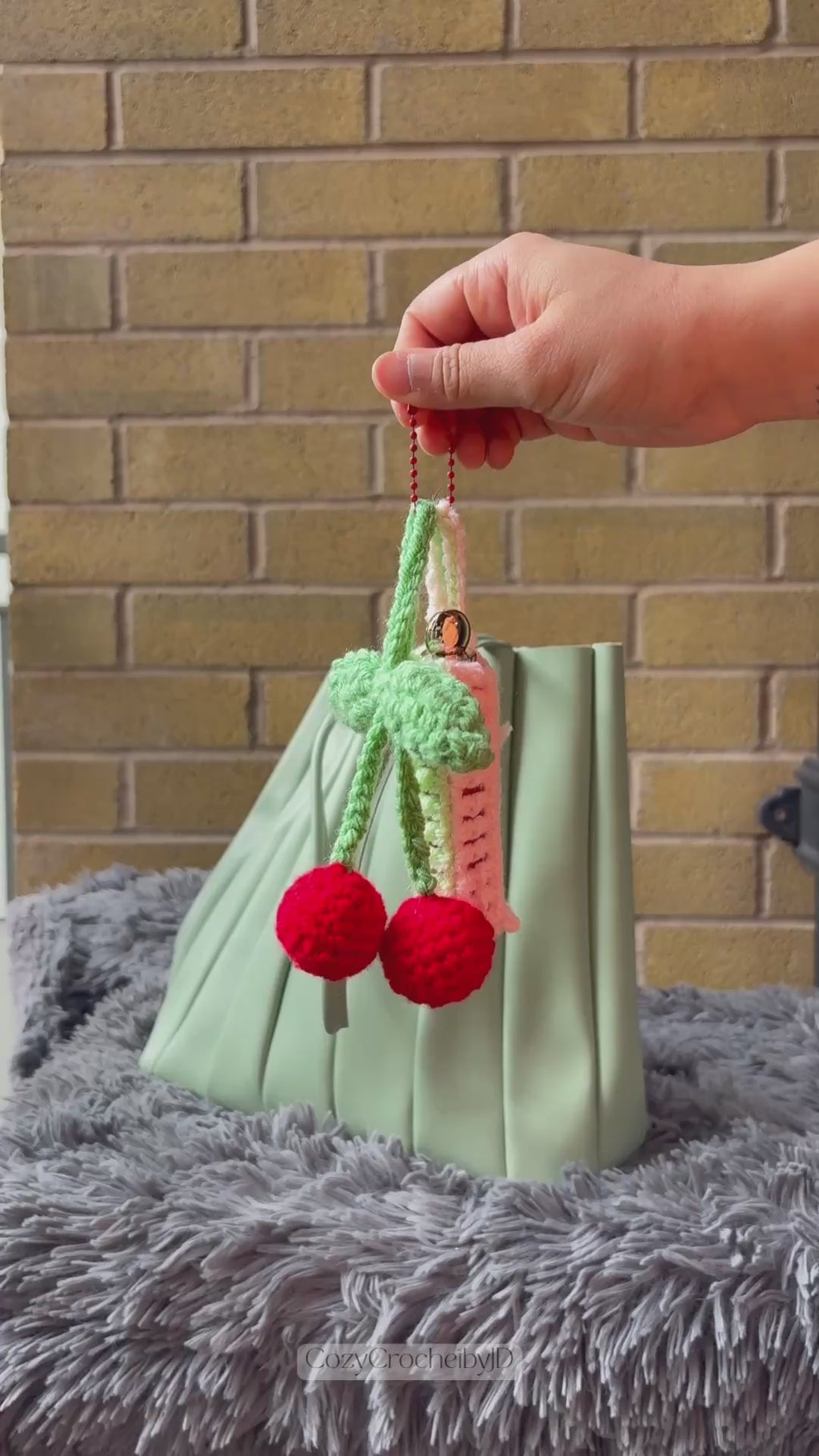 Handmade Crochet Bag Charms | Floral, Cherry, Lip Balm Holder Purse Accessories