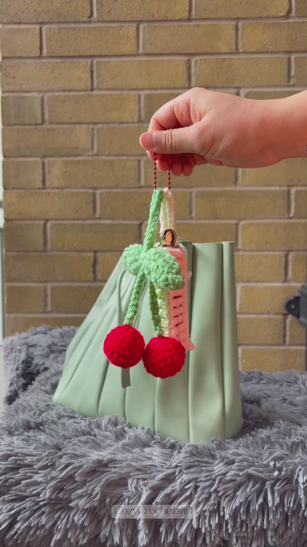 Handmade Crochet Bag Charms | Floral, Cherry, Lip Balm Holder Purse Accessories